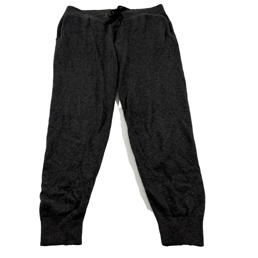 Naadam Sweatpants Mens Gray Cashmere Soft Joggers Cuffed Knit Lounge Sz L HOLES